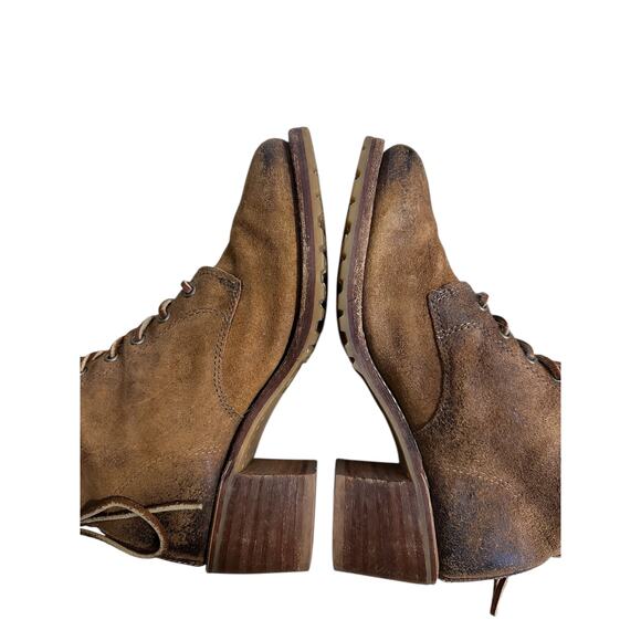 Frye Vintage Sabrina Brown Lace Up Ankle Boot Size 9.5 - Picture 7 of 10